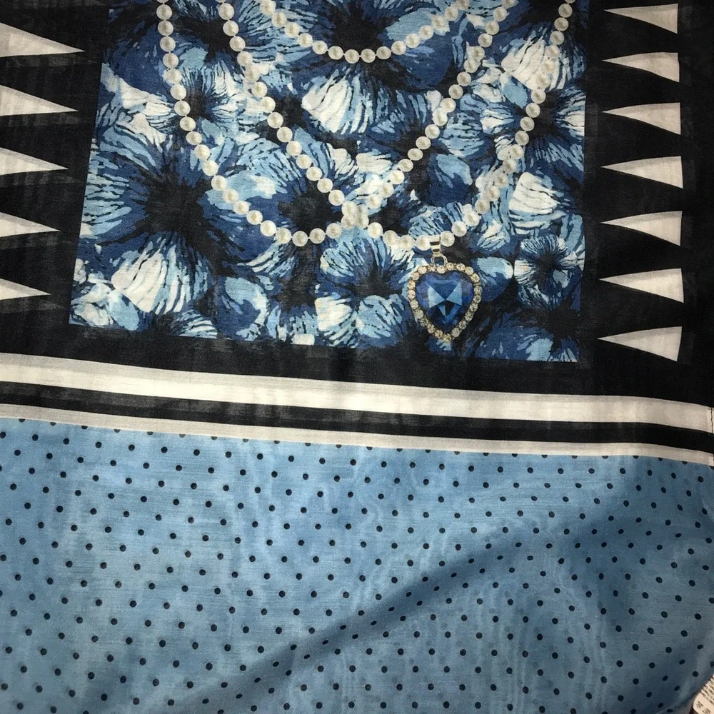 Eugene Klein blue pearl scarf.